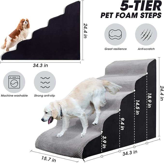Dog Stairs&amp;Steps for High Beds Up to 28&