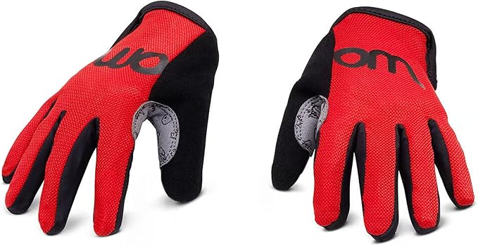 woom TENS Bike Gloves, Child’s &amp; Youth Bicycle Full Finger Protection with Grip for Road Cycling &amp; Mountain Biking (Boys &amp; Girls)
