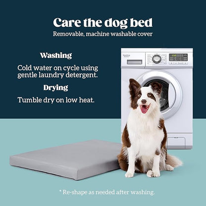 Cybarmour Indestructible Dog Bed - Outdoor Waterproof Chew Proof Dog Crate Pad - Orthopedic Kennel Mat for Aggressive Chewers - Large Breeds &amp; Fits 42-Inch Crate - 41"x27", Limestone