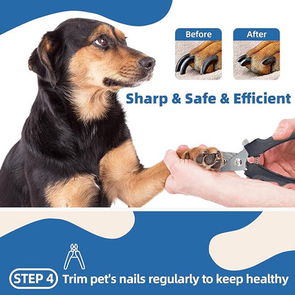 Dog Brush for Shedding,7 PCS Pet Grooming Brush Kit to De-fur &amp; Hair Slicker Deshedding Brushes with Undercoat Rake Comb Bath Brush&amp;Nail Clipper for Grooming Short Long Haired Dogs Cats Blue