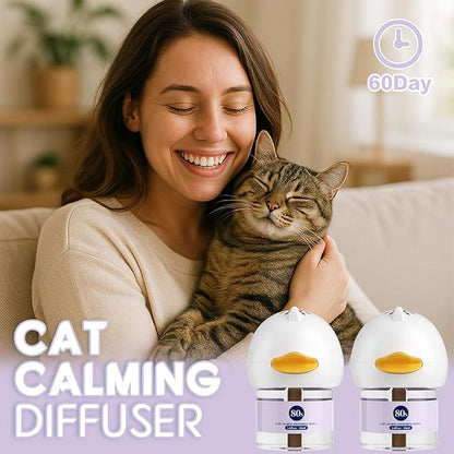 80S Cat Calming Diffuser Kit – Cat Pheromones Calming Liquid, Cat Pheromones Diffuser, 30 Days Continuous Stress &amp; Anxiety Relief, Perfect for Multi-Cat Households, Fits All Common Diffuser Plug in