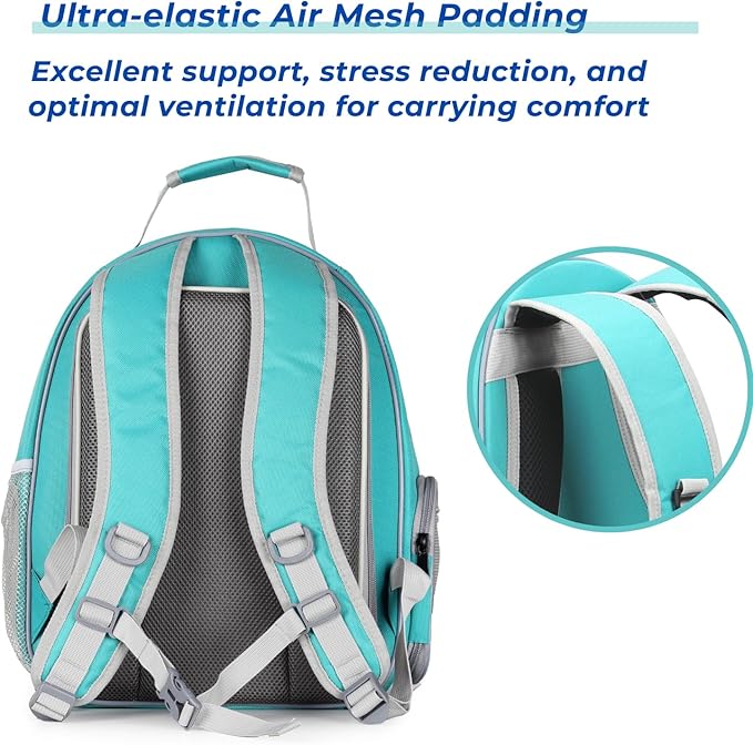 Lollimeow Cat Carrier Backpack, Bubble Expandable Backpack Carrier, Pets and Small Dogs,Airline-Approved, Designed for Travel, Hiking, Walking &amp; Outdoor Use (Square Back Expandable-Green)