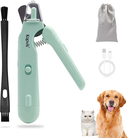 2-in-1 Dog &amp; Cat Nail Clipper and Grinder,LED Lights &amp; Safety Guard for Large Medium Small Dogs Cats Claw Trimmer,Claw Grooming Tool for for Cats and Small Dogs