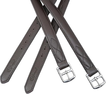 Jeereal Stability English Stirrup Leathers with Strong Nylon Core for Equestrian Riding
