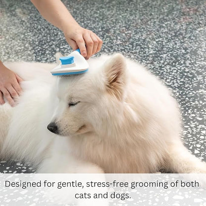 AIXINPET Cat &amp; Dog Self Cleaning Slicker Brush - Easy to Remove Loose Fur, Harmless Deshedding Grooming Tool, Massaging Function - Suitable for Shedding &amp; Furry Pets, like Rabbits and Ferrets