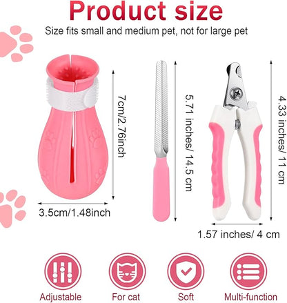 LEIFIDE 7 Pcs Cat Muzzle for Grooming Including 1 Muzzle Bathing 4 Boots 2 Nail Clippers Trimmer Breathable Anti Bite Mask Shoes for Cats Anti Scratch Paw Covers for Pet Grooming Shaving Bathing