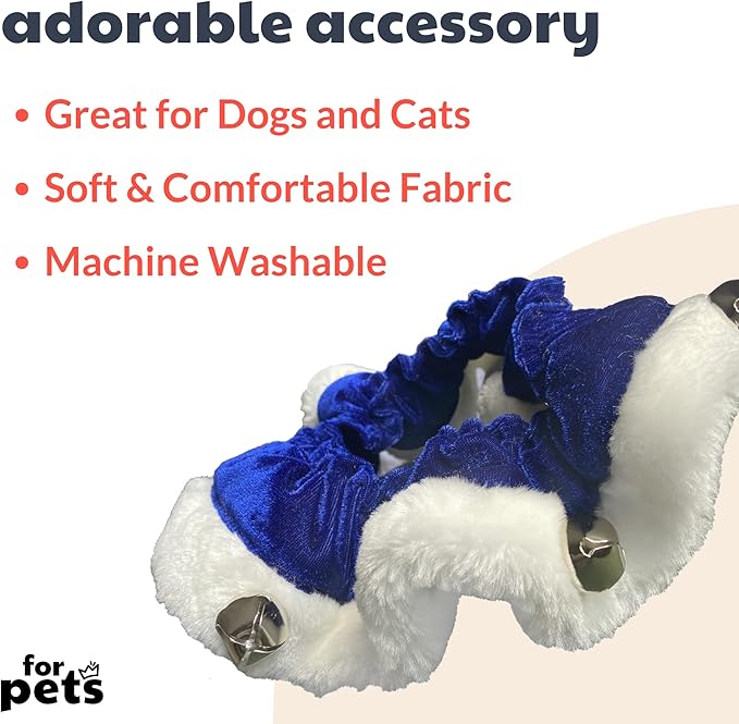 Huxley &amp; Kent Ruff Pet Scrunchy | Hanukkah (Medium) | Festive Christmas/Holiday Neckwear for Dogs/Cats | Fun Stretchable Costume Accessory | Soft Collar with Bells
