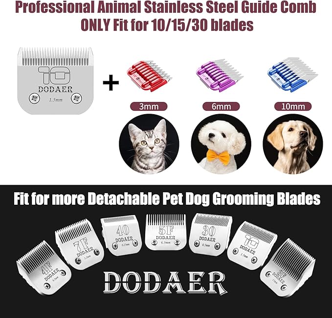 Professional Dog Grooming Electric Corded Clipper Super 2-Speed,Low Noise,Cool &amp; Quiet Running Design for Thick Heavy Coats,Dogs,Cats and Other Animal (Brown)