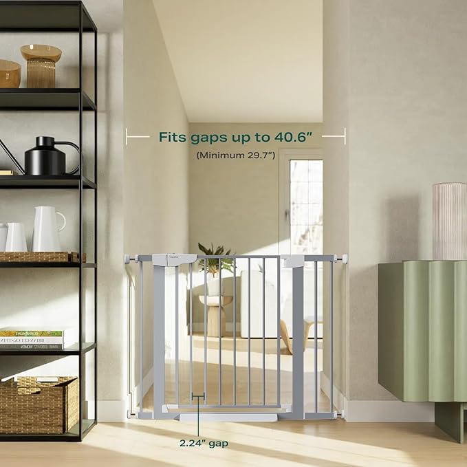 Cumbor 29.7"-40.6" Baby Gate for Stairs, Mom&