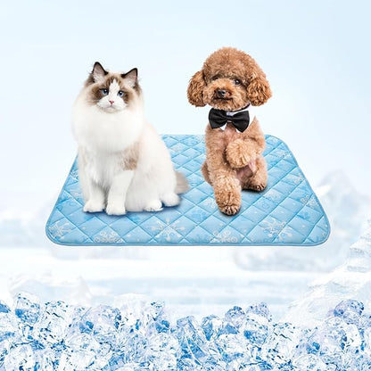 Homimp Dog Cooling Mat, 19.5" x 27.5" Thicken Self-Cooling Mat for Dog&amp;Cat,Internal Waterproof&amp; Endothermic,Washable Pet Ice Cool Pad Blanket,Pet Sleeping Pad for Indoor Outdoor in Summer, Non-Toxic