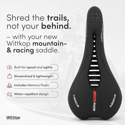 Wittkop Bike Seat I Bicycle Seat for Men and Women, Waterproof Bike Saddle with Innovative 5-Zone-Concept I Exercise Bike Seat for BMX, MTB &amp; Road