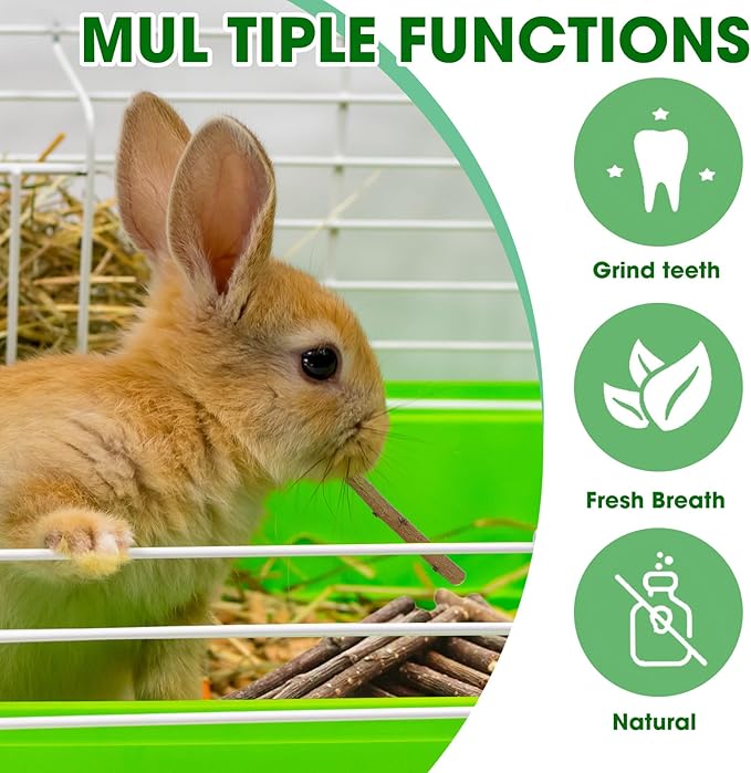 250g Natural Peach Wood Chew Sticks for Rabbits, Hamsters, Chinchillas - Extra Hard Teeth Grinding Toy | Untreated, Safe &amp; Long-Lasting Rodent Chews
