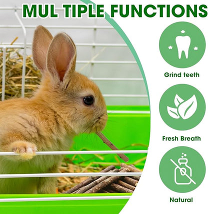 250g Natural Peach Wood Chew Sticks for Rabbits, Hamsters, Chinchillas - Extra Hard Teeth Grinding Toy | Untreated, Safe &amp; Long-Lasting Rodent Chews