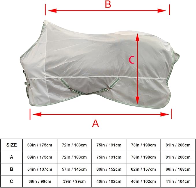 BARN &amp; STABLE Breathable and Tear-Resistant Horse Fly Sheet with UV Protection Equine Summer Sheet Horse Fly Blanket with Removable Web Leg Straps