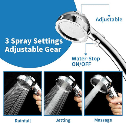 Hibbent Dog Sprayer Attachment Set for Pet Bathing and Dog Washing with 119 Inch Hose, Brass Shower Arm Diverter Valve, Handheld Shower Head, Bathroom Hose Sprayer Head Kit
