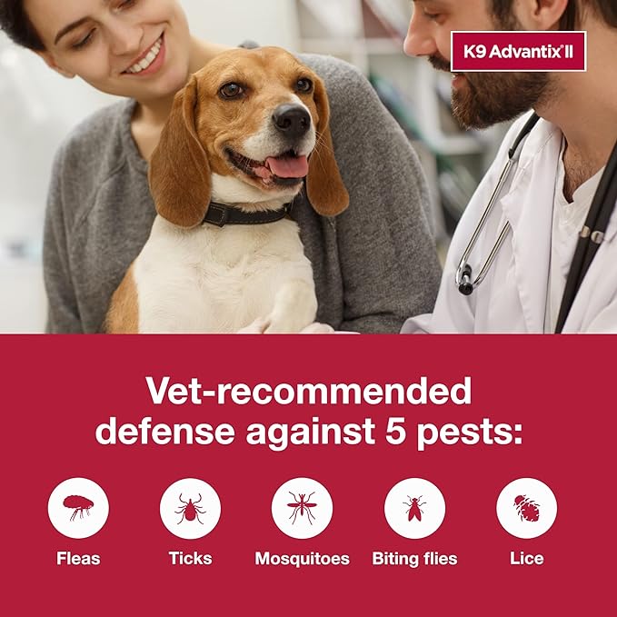K9 Advantix II Medium Dog Vet-Recommended Flea, Tick &amp; Mosquito Treatment &amp; Prevention | Dogs 11-20 lbs. | 1-Mo Supply (Pack of 3)