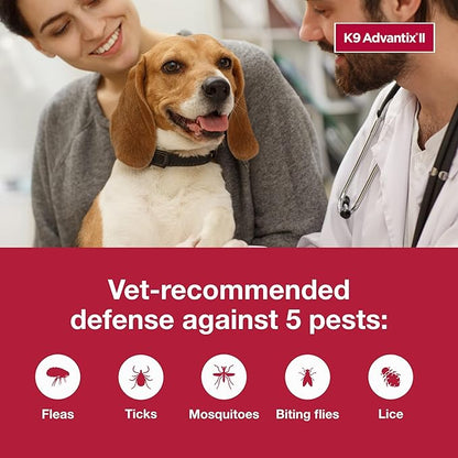K9 Advantix II Medium Dog Vet-Recommended Flea, Tick &amp; Mosquito Treatment &amp; Prevention | Dogs 11-20 lbs. | 2-Mo Supply