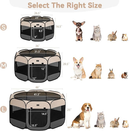 A4Pet Portable Kitten Playpen for Cats, 27" Foldable Pet Playpen for Puppy/Cat/Rabbit/Chick, with Removable Zipper Top &amp; Mesh Panel(11”W × 7.5”H)