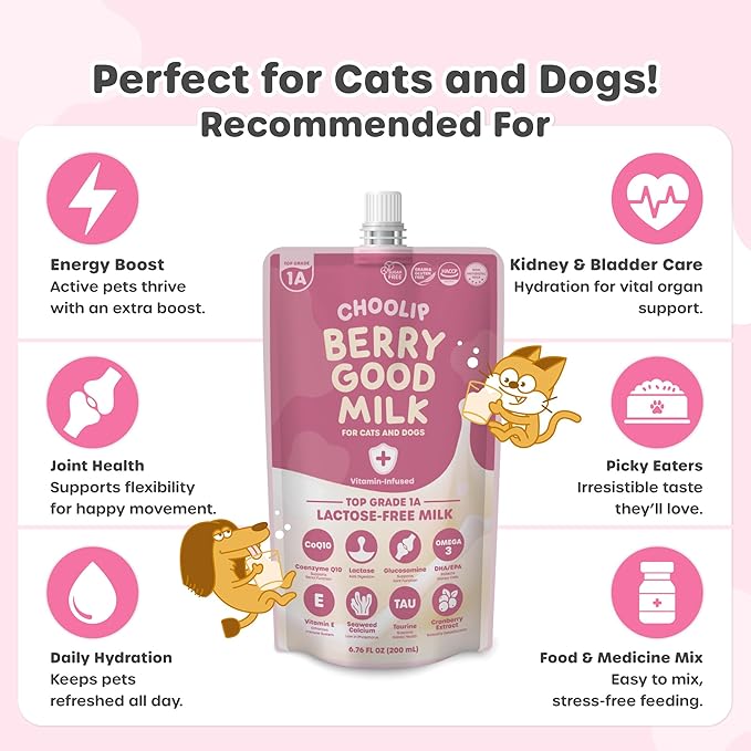 Bundle | Berry Good Milk 10pk Vitamin-Infused + 49 Variety Squeeze Vita Sticks with Essential multivitamins [Both Products are for Cats &amp; Dogs of All Life Stages]