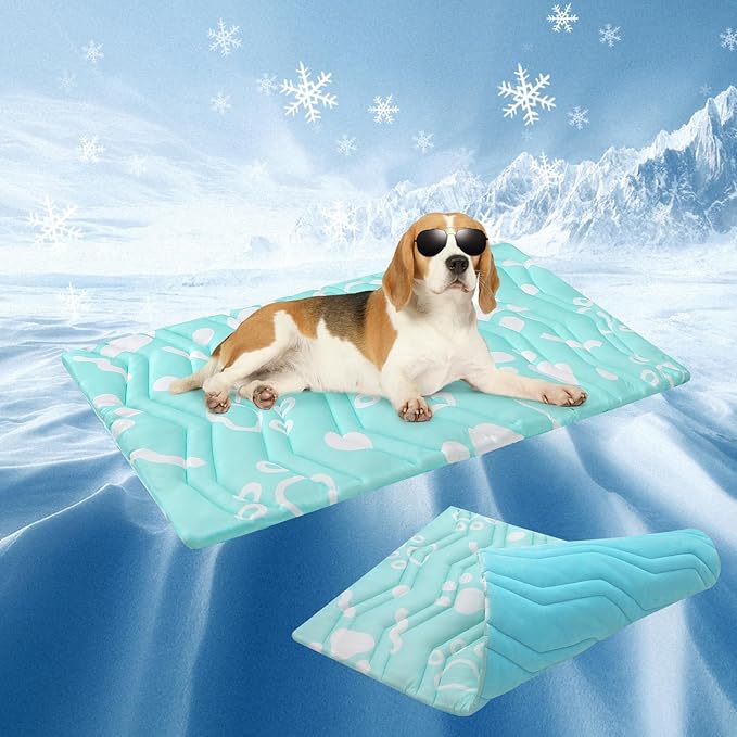 BEAUTYZOO Upgrade Dog Cooling Mat Extra Large, Reversible Self-Cooling Mat for Dogs, Thicken Pet Ice Cool Pad Blanket for Summer Kennel Sofa Bed Floor Car Seat, Machine Washable&amp;Foldable, 36"x23"