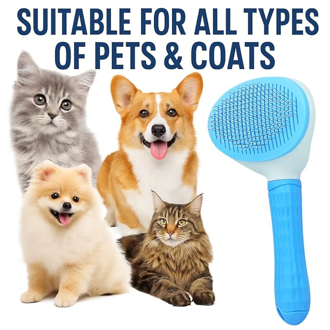 Namylya Cat Brush for Shedding &amp; Grooming – Slicker Brush for Dogs and Cats with Long Hair – Removes Tangles, Mats &amp; Loose Fur