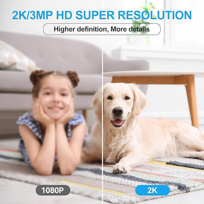 Security Camera Indoor,Wi-Fi &amp;Two-Way Audio,Indoor Camera for Home,Baby/Dog/Cat/Pet Camera with Phone App,Night Vision,Motion Tracking, Compatible with Alexa (Black)