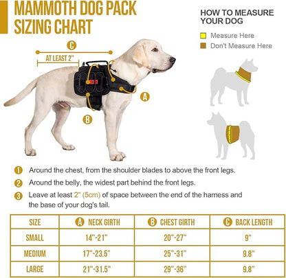 OneTigris Dog Backpack for Medium &amp; Large Dogs, Nylon Backpack for Dogs Tactical Pet Backpack with Side Pockets for Hiking Walking Training Running (Black, Medium)