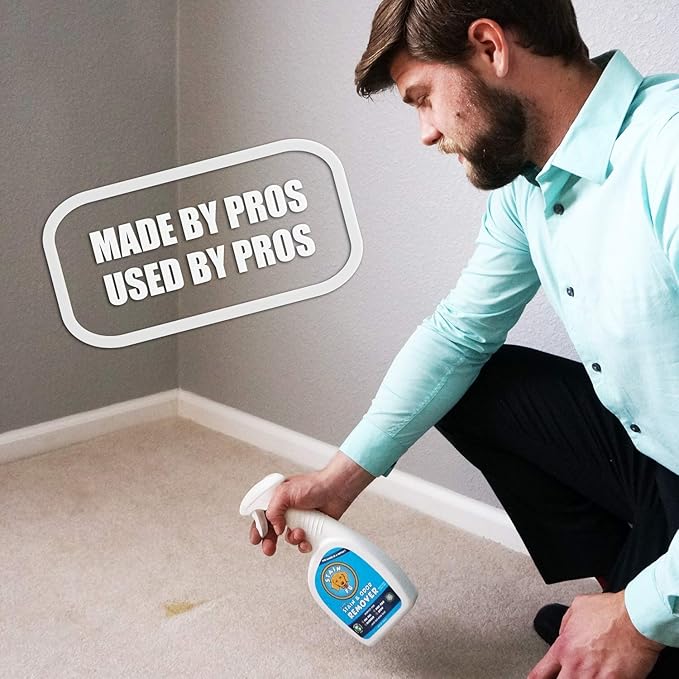 Pro Strength Carpet Odor &amp; Stain Remover Works Like Magic in a Bottle on Tough Urine Feces Vomit and Even red Wine Too! 24 fl.oz