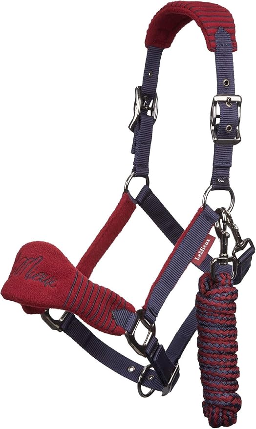 LeMieux Vogue Fleece Headcollar - Halter &amp; Leadrope - Extra Padding, Adjustable at Curb and Poll Strap