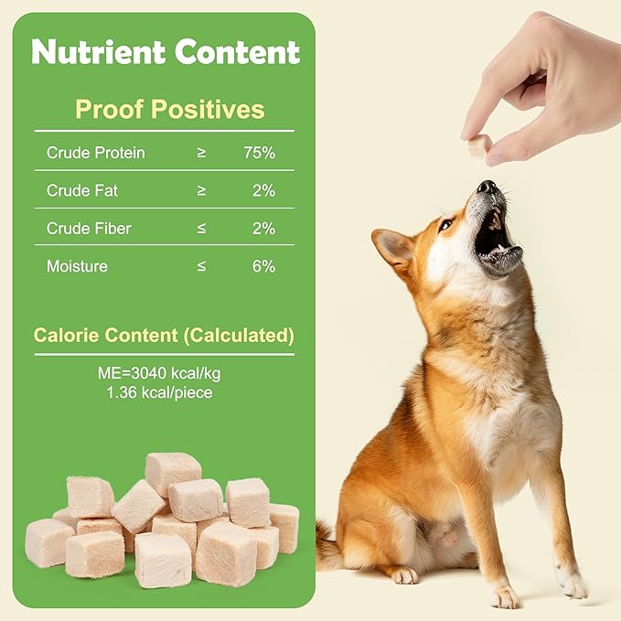 MON2SUN Freeze Dried Chicken Cat and Dog Treats, Single Ingredient Natural and Healthy Dog Snacks, High Protein Training Treats &amp; Food Topper, 3.5oz