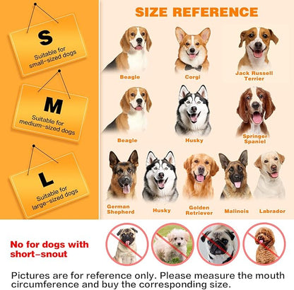 Dog Muzzle, Soft Mesh Muzzle for Large Dog Mouth Guard, Breathable Adjustable Muzzles to Prevent Biting, No Bark Muzzle for Dogs Allow Panting Drinking (Black, L)
