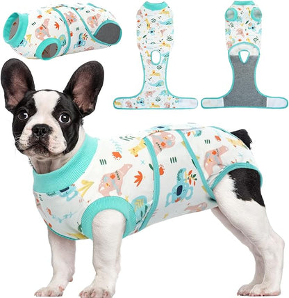 Kuoser Recovery Suit for Dogs Cats After Surgery, Professional Pet Recovery Shirt Dog Abdominal Wounds Bandages, Substitute E-Collar &amp; Cone,Prevent Licking Dog Onesies Pet Surgery Recovery Suit