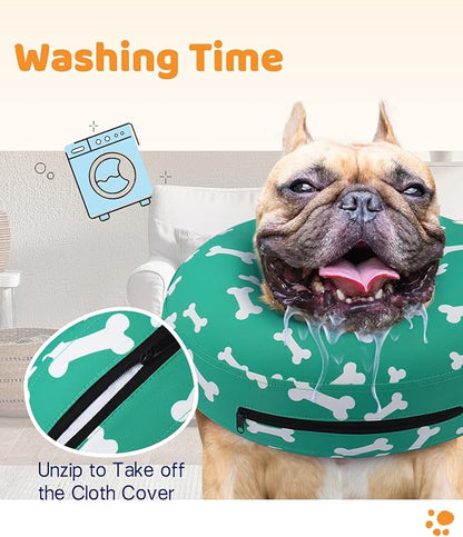 Supet Inflatable Dog Cone Collar Alternative After Surgery, Dog Neck Donut Collar Recovery E Collar, Soft Pet Cone for Small Medium Large Dogs