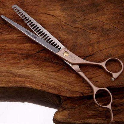 Fenice Peak Thinning Shears for Dogs and Cats Pet Grooming Scissors Chunkers Shears 440C Stainless Steel Professional Dog Trimming Scissors 7.5&