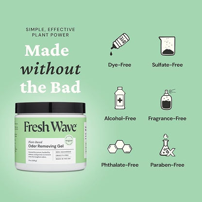 Fresh Wave Odor Removing Gel, 15 oz. - Odor Absorbers for Home, Safer Odor Relief, Natural Plant-Based Odor Eliminator, Every 15 oz. lasts 30-60 Days, For Cooking, Trash &amp; Pets
