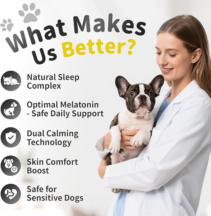 Melatonin for Dogs, Calming Chews with Valerian Root &amp; L-Theanine for Sleep Aid &amp; Emotional Support, Calming Treats for Stress Anxiety Relief, Thunder, Fireworks, Barking, Chicken Flavor, 90Ct