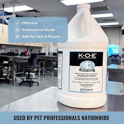 K.O.E. Fresh Scent Odor Eliminator Concentrate for Kennels, Cages, Floors &amp; More - Non-Enzymatic Pet Odor Solution for Home &amp; Dog Kennel - Home &amp; Pet Supplies (1 Gal)
