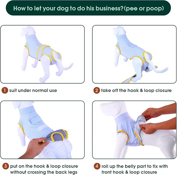 Kuoser Recovery Suit for Dogs Cats After Surgery, Professional Pet Recovery Shirt Dog Abdominal Wounds Bandages, Substitute E-Collar &amp; Cone,Prevent Licking Dog Onesies Pet Surgery Recovery Suit