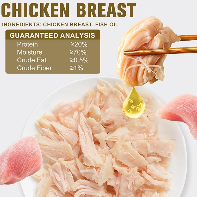 Cat Food Topper for Picky Eaters &amp; Healthy Soft Cat Treat (Chicken), Wet Food with Gravy, High Protein &amp; Limited Ingredient 6 Pack