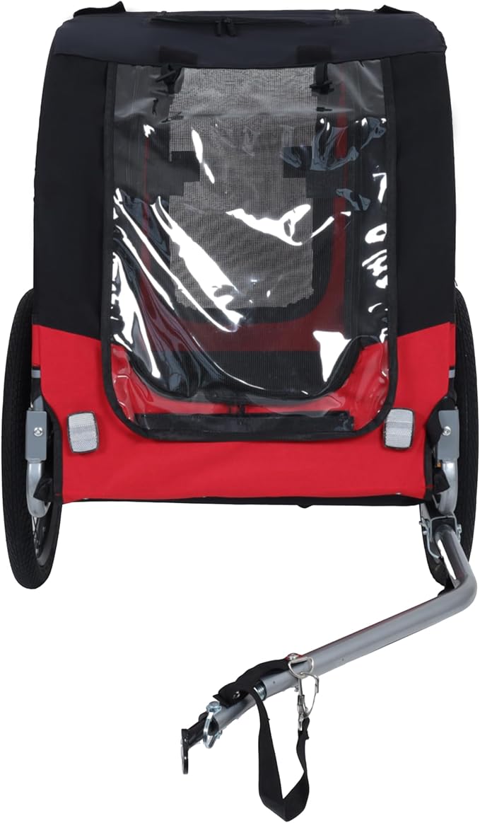 Blue-Grey Large Folding Bike Trailer for Dogs – Heavy-Duty Steel Frame, 66LB Capacity Pet Carrier for All-Terrain Cycling, Jogging &amp; Camping Adventures!