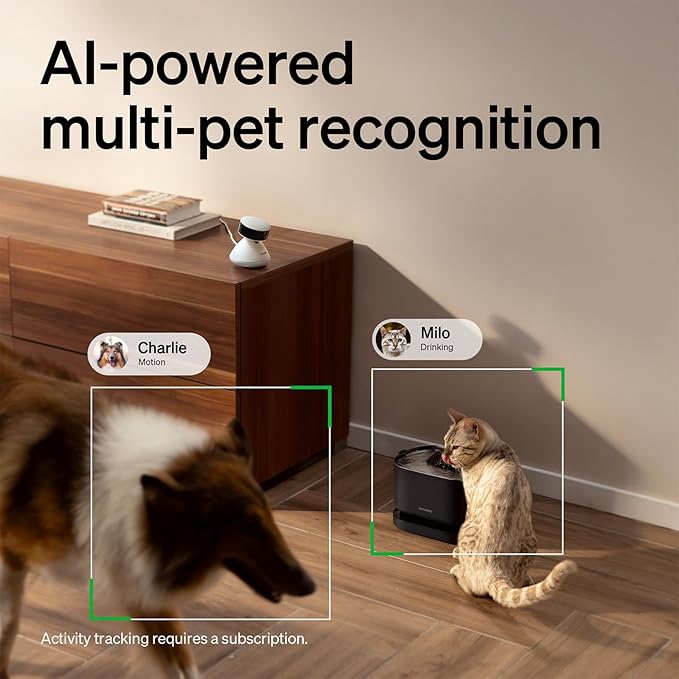 PETLIBRO 2-Packs AI Pet Camera Indoor with Phone app, Multi-Pet Recognition &amp; AI Summary, 360° Auto Tracking Night Vision Cat cam Dog cam, [One Dog Camera Requires One Subscription]