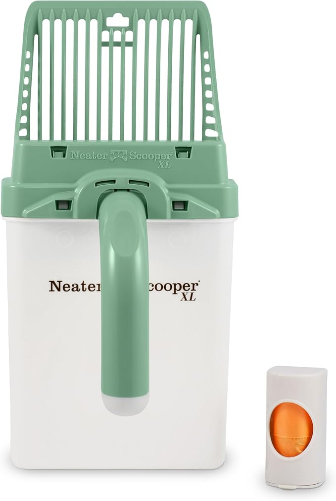 Neater Pet Brands Neater Scooper XL Cat Litter Scoop, 15 Refill Bags – Extra-Large Capacity Mess-Free Cat Litter Scooper with Bag for Large &amp; Multiple Cats, Spill-Proof Litter Box Scooper with Holder