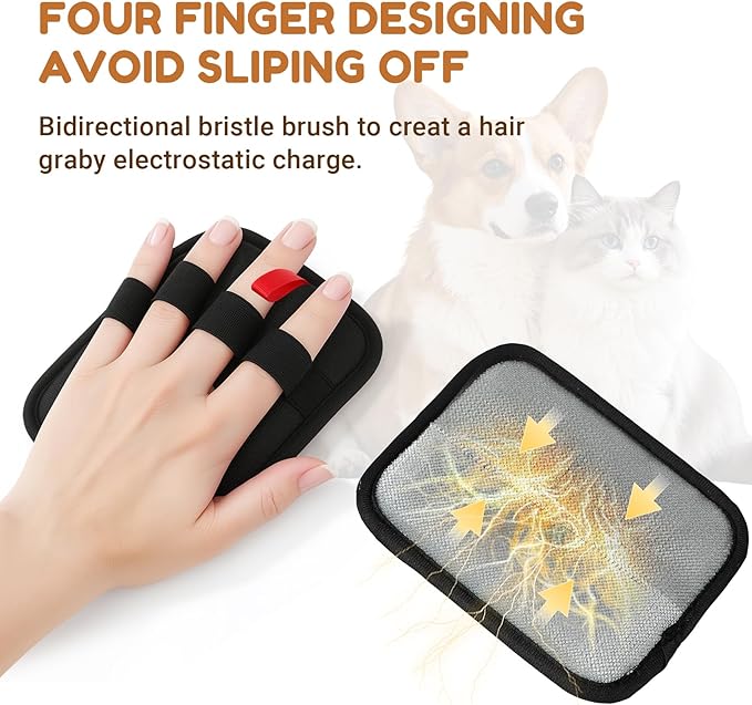 1PCS Pet Hair Remover Glove,Electrostatic Pet Hair Removal,Reusable Cat &amp; Dog Hair Removal for Couch,Furniture,Clothing &amp; Bedding,Carpet,Car Seat...Lint Mitt for Pet Hair,Upgraded Fur Remover Tool