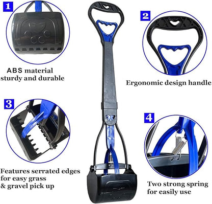 Non-Breakable Pooper Scooper for Large Medium &amp; Small Dogs Heavy Duty, 28“Long Handled Dog Poop Scooper for Grass,Durable Dog Poop Pick Up Tool, Poop Grabber