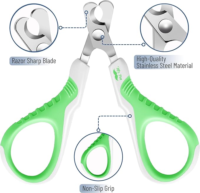 Mr. Pen Cat Nail Trimmer, Spring Green &amp; White, Cat &amp; Dog Nail Clipper
