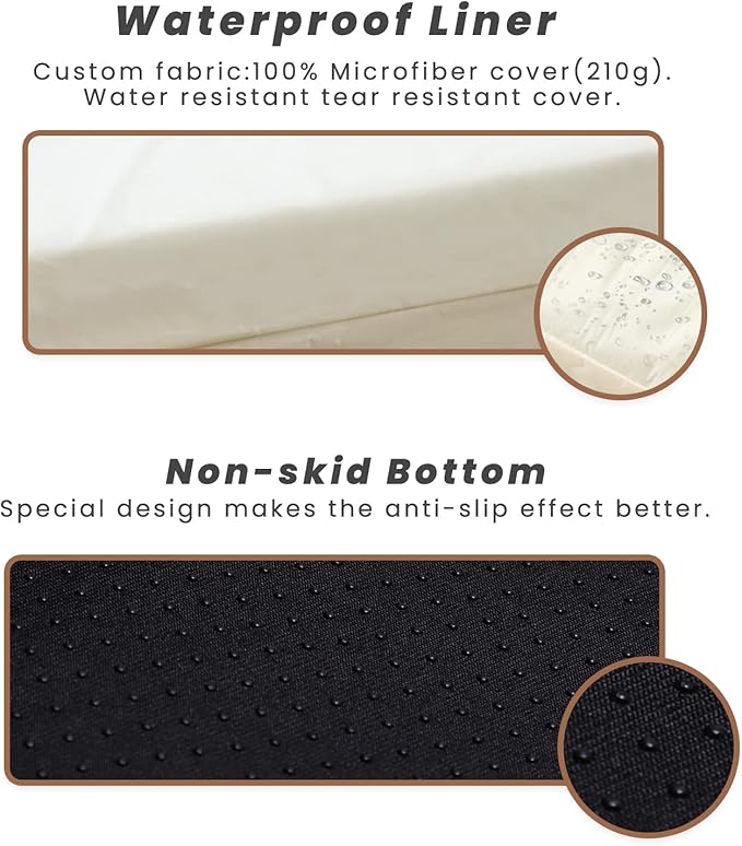 Laifug Orthopedic Memory Foam Extra Large Dog Bed Pillow(50"x36"x10", Slate Grey) Durable Water Proof Liner &amp; Removable Washable Cover &amp; Smart Design