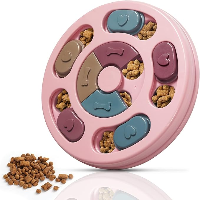 DR CATCH Dog Puzzles,Dogs Food Puzzle Feeder Toys for IQ Training &amp; Mental Enrichment,Dog Treat Puzzle(Pink)