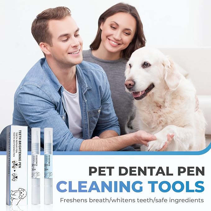 Pet Toothbrush Pen, 2025 Upgrade Pet Oral Repair Gel, Dog &amp; Cat Dental Care, Fresh Breath, White
