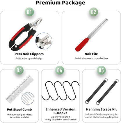 Guzekier Pet Dog Grooming Hammock Harness for Cats &amp; Dogs, Dog Sling for Grooming, Dog Hammock Restraint Bag with Nail Clippers/Trimmer, Nail File, Pet Comb,Ear/Eye Care
