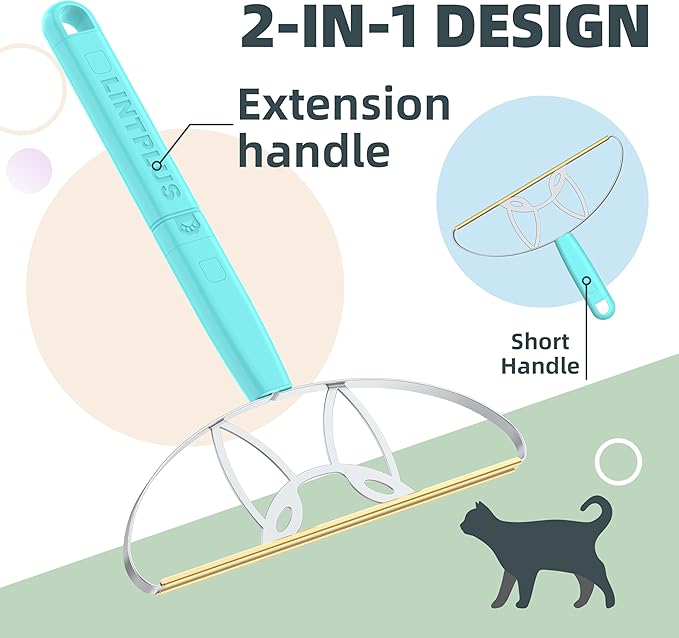 Flex MAX &amp; Pro Pet Hair Remover Kit by LINTPLUS - Dog &amp; Cat Hair Removal Tool for Furniture, Carpets, Rugs &amp; Couches - Easy to Use, Reusable Carpet Scraper for Pet Hair